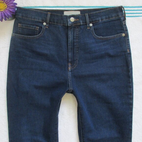 EVERLANE Jeans Size 31 Dark Blue High Rise Skinny Ankle Denim - Picture 5 of 10